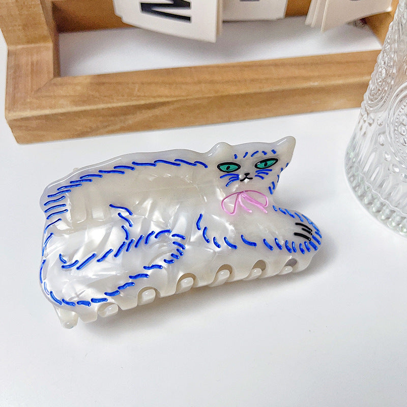 Wholesale Tortoiseshell Siamese Orange Cat Acetate Hairpin Catch