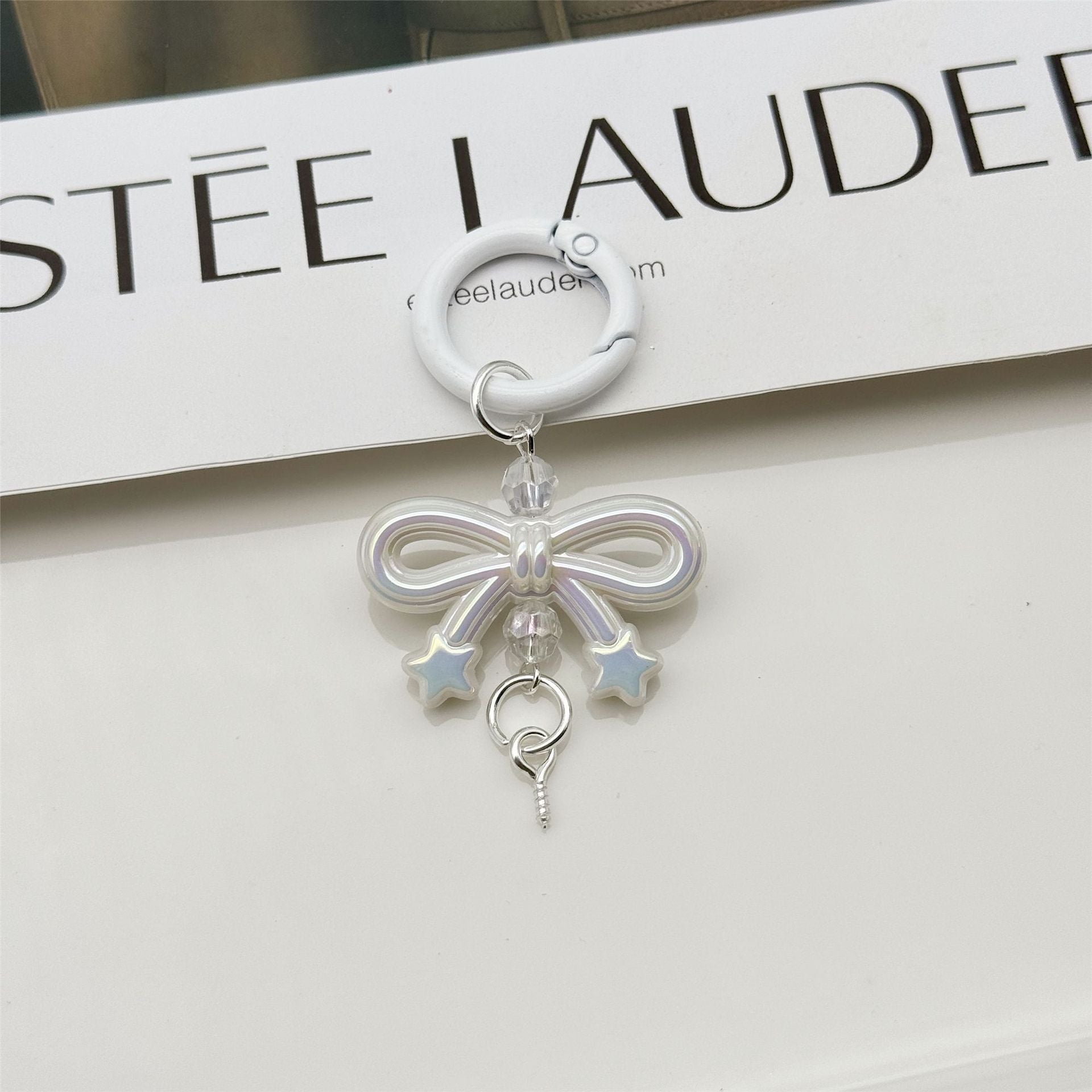 Wholesale Candy Color Bow Keychain Color Spring Buckle Cute Bag Pendant