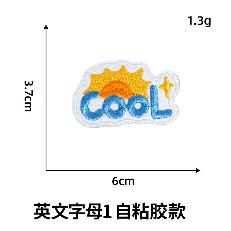 Wholesale English alphabet embroidery clothing embroidery patch