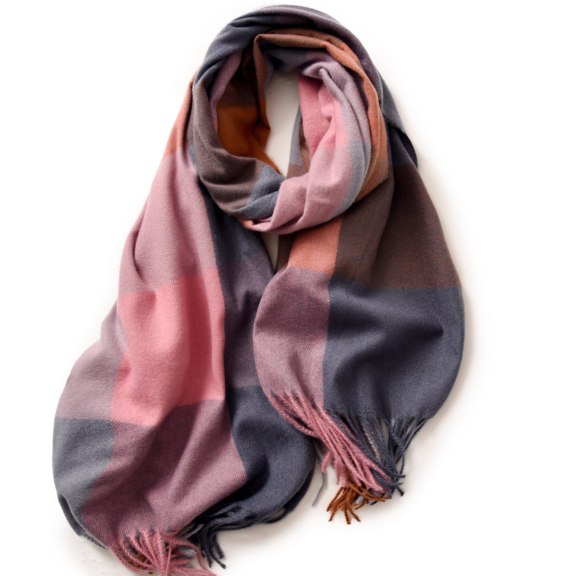 Wholesale Striped Plaid Large Shawl Elegant Lady Style Autumn and Winter Warm High-end Scarf