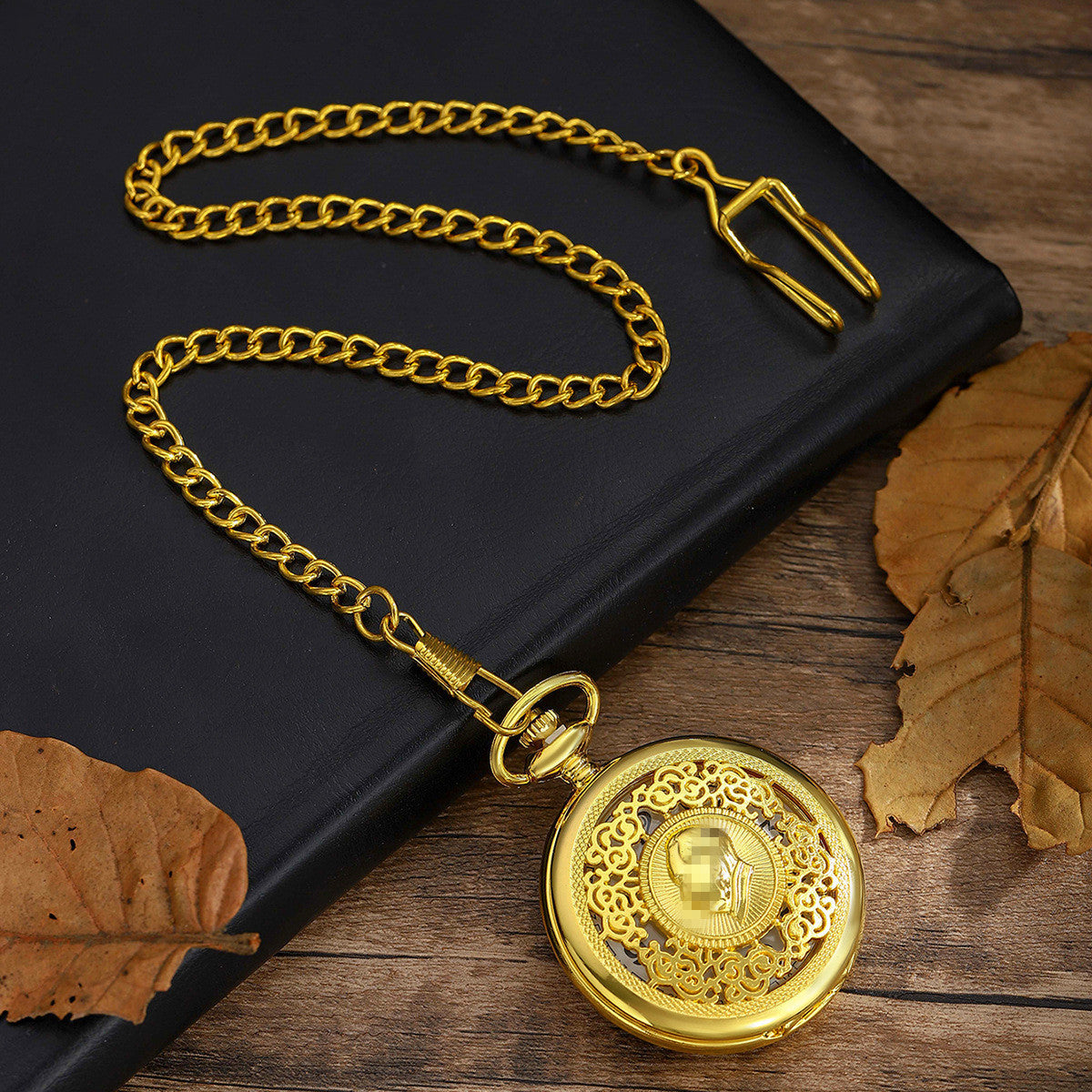 Wholesale retro flip digital gold commemorative quartz pocket watch