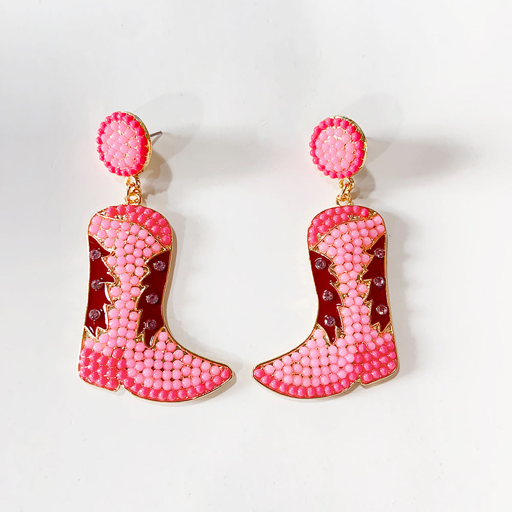 Wholesale Rice Ball Boots Metal Earrings