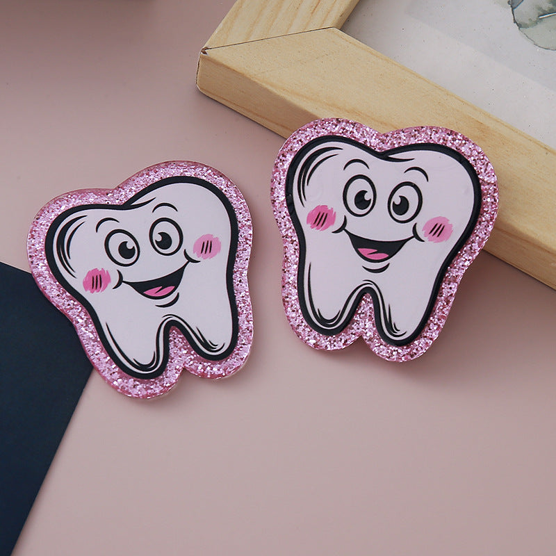 Wholesale 10pcs Glitter and sequin cartoon English earrings