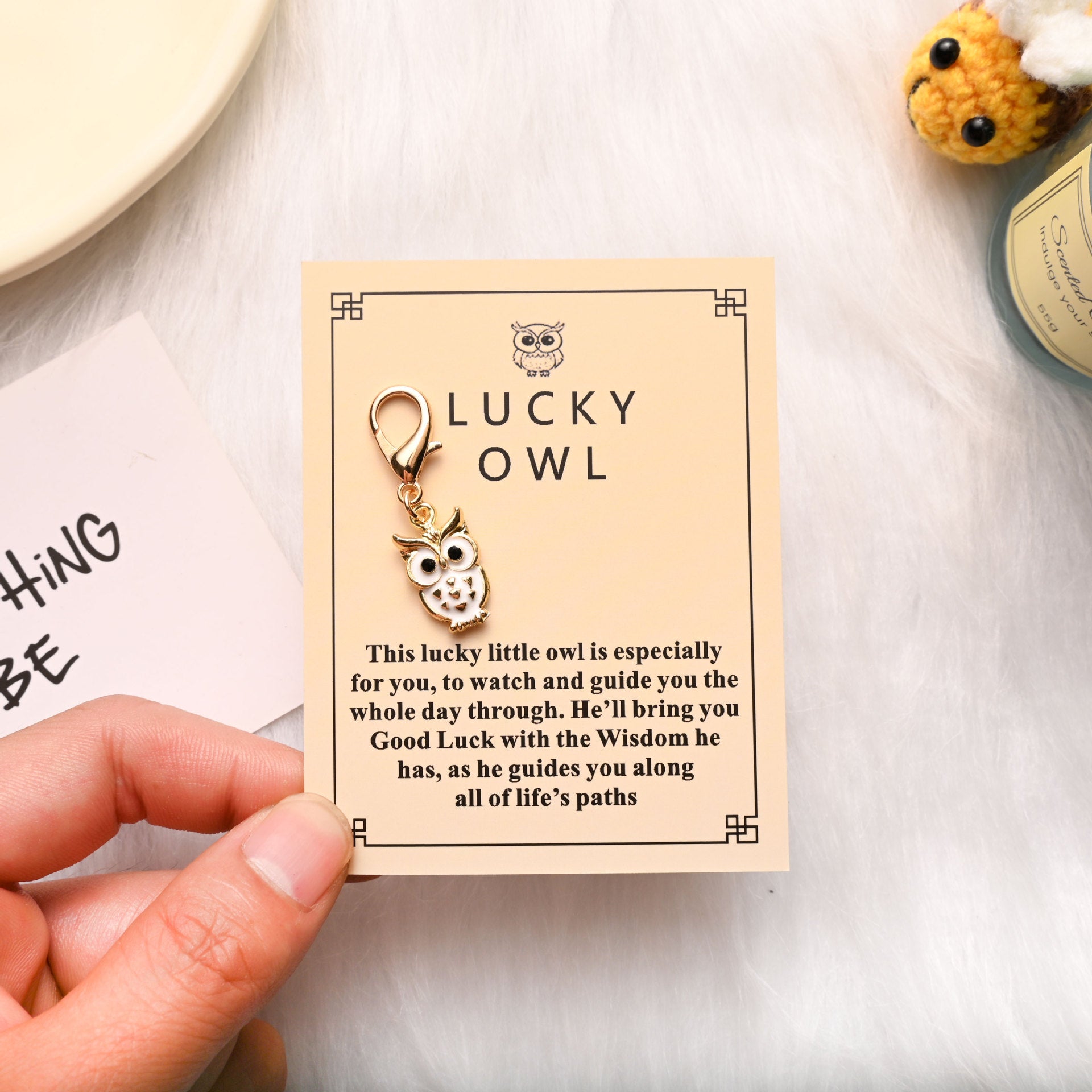 Wholesale  Colorfulful Lucky Owl Zinc Alloy Keychain