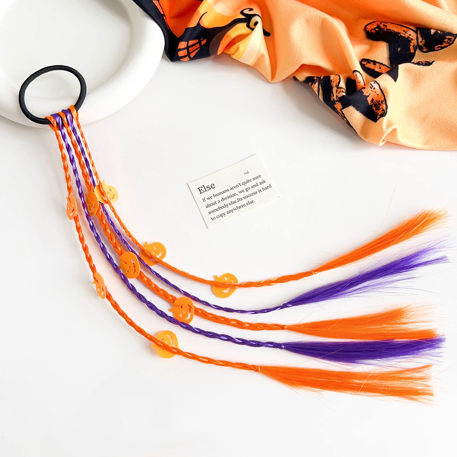 Wholesale Halloween Colored String Pumpkin Bat Braided Cartoon Hairband