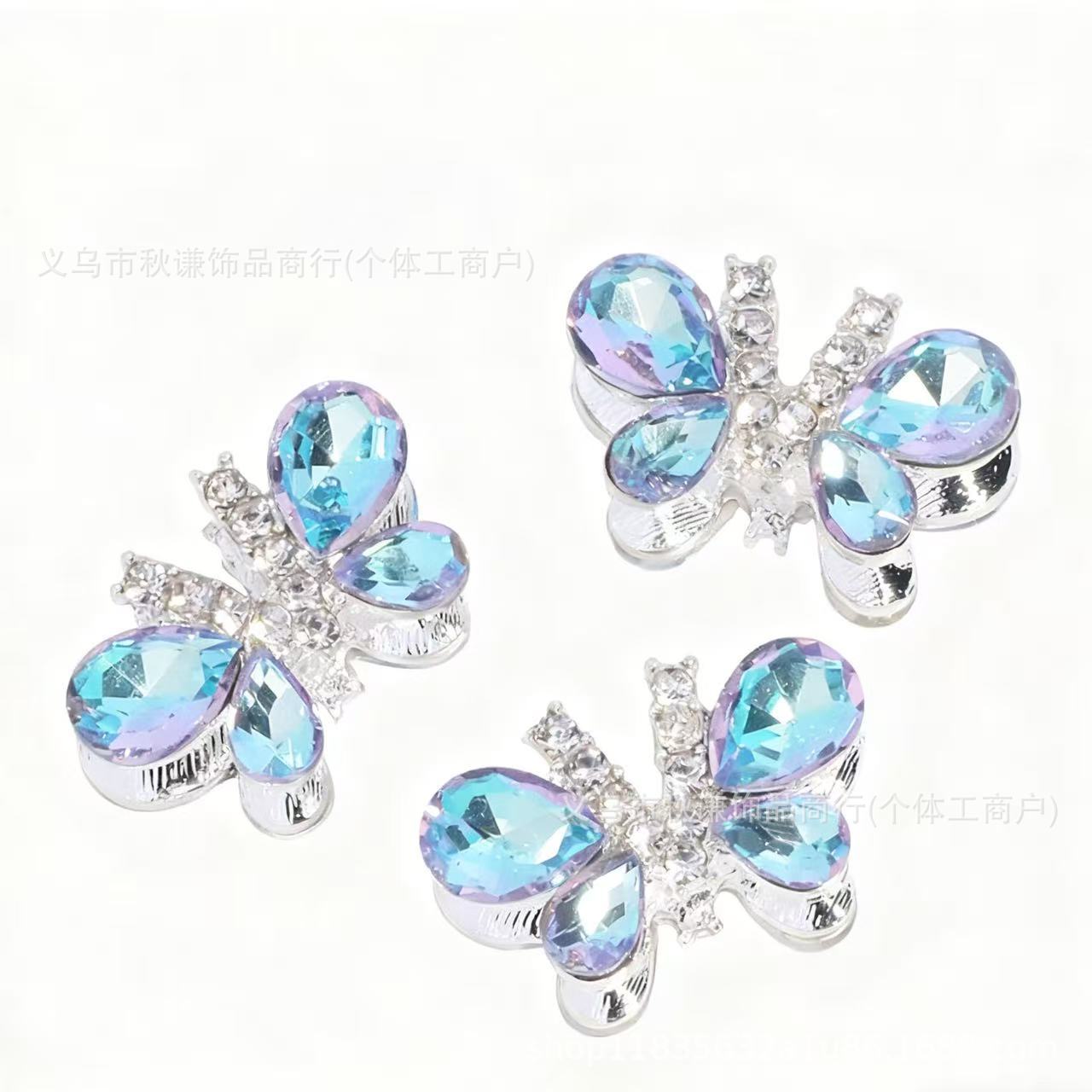 Wholesale 10pcs Colorful sparkling diamond butterfly Crystal Beads