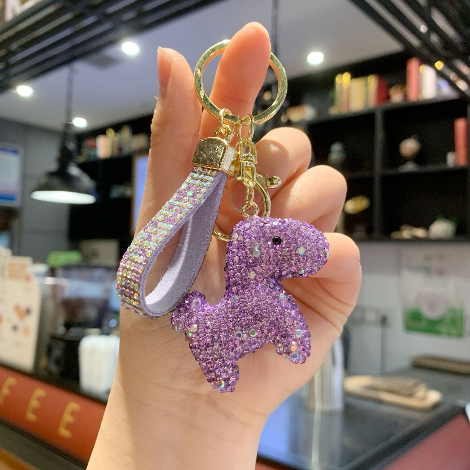 Wholesale Cute Rhinestone Pony Keychain