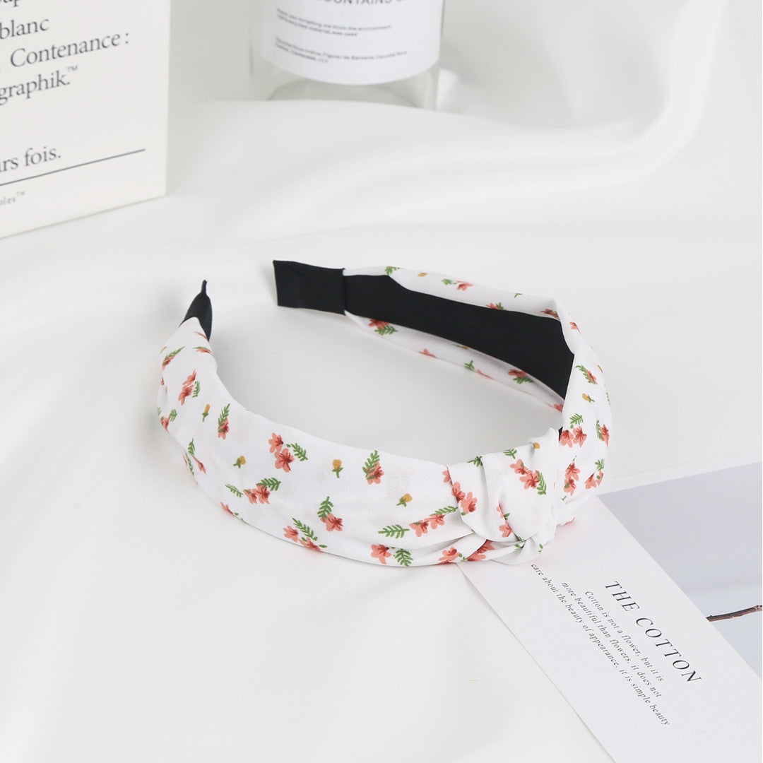 Wholesale Small Flower Fabric Woven Wide Edge Hair Bands