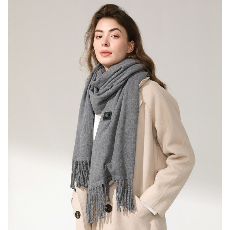 Wholesale Imitation Cashmere Heating Solid Color Smart Electric Heating Scarf