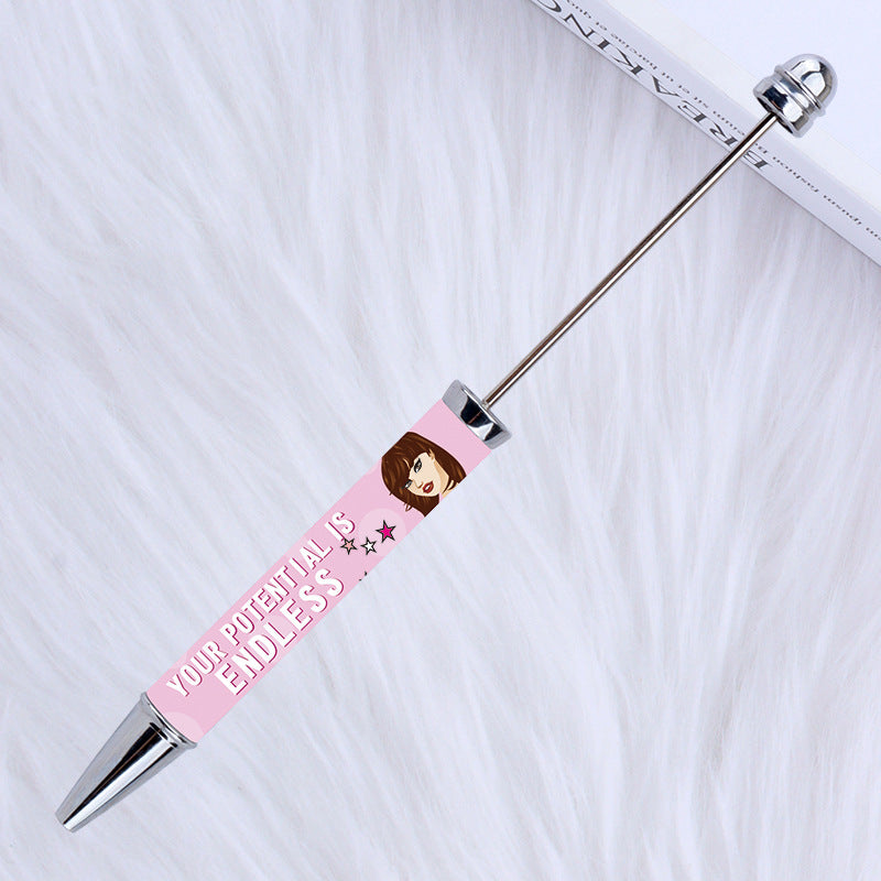 Wholesale Beadable Pens New Sticker Cartoon Character Pattern Printed Ballpoint Pen