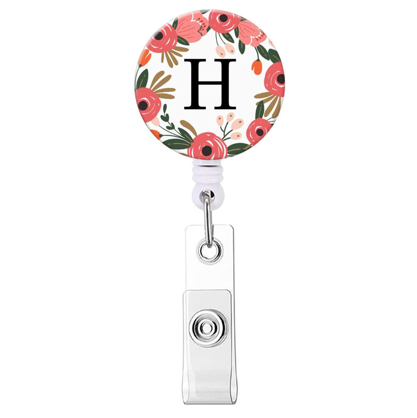 Wholesale English letter glue flower telescopic rotating easy to pull keychain