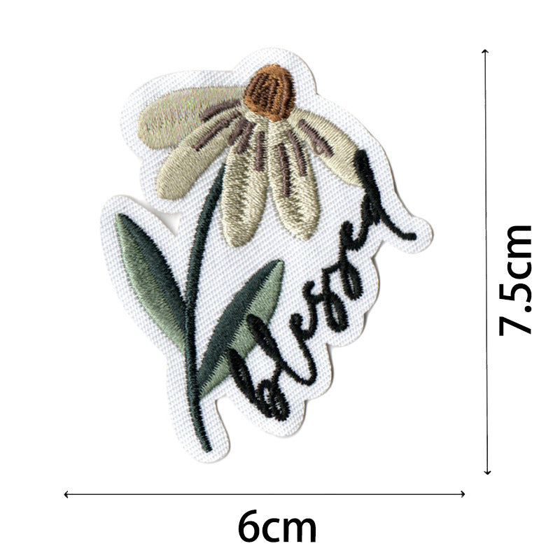 Wholesale Embroidered Boho Floral Inspirational Fabric Patches 25 Piece Set For DIY Clothing Towel Decoration Fashion Accessory
