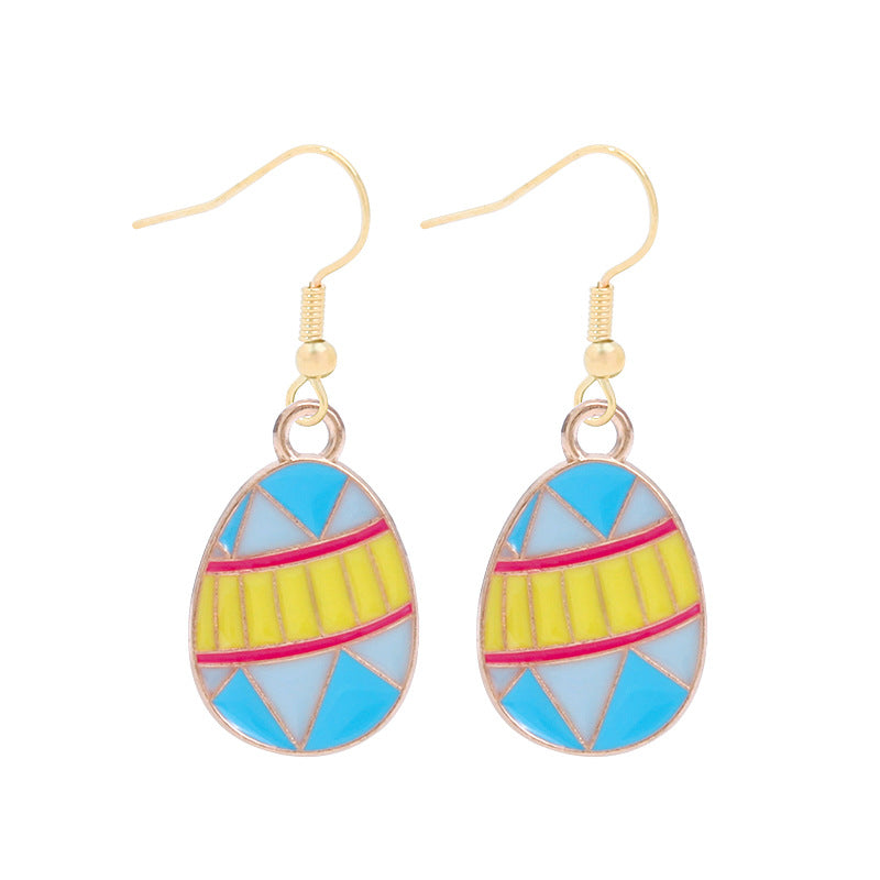 Wholesale 6pcs Easter earrings creative cartoon rabbit chicken Easter egg earrings spring carnival party jewelry