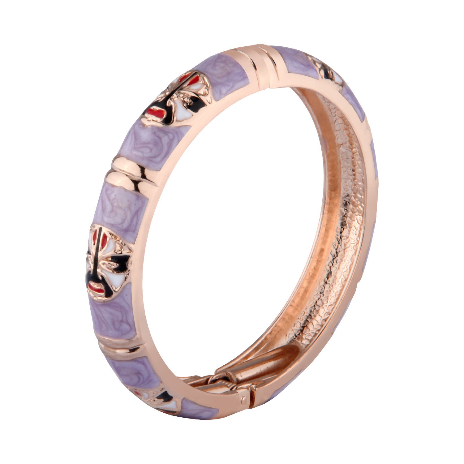 Wholesale Cloisonne Drip Oil Peking Opera Mask Enamel Opening Alloy Bracelet