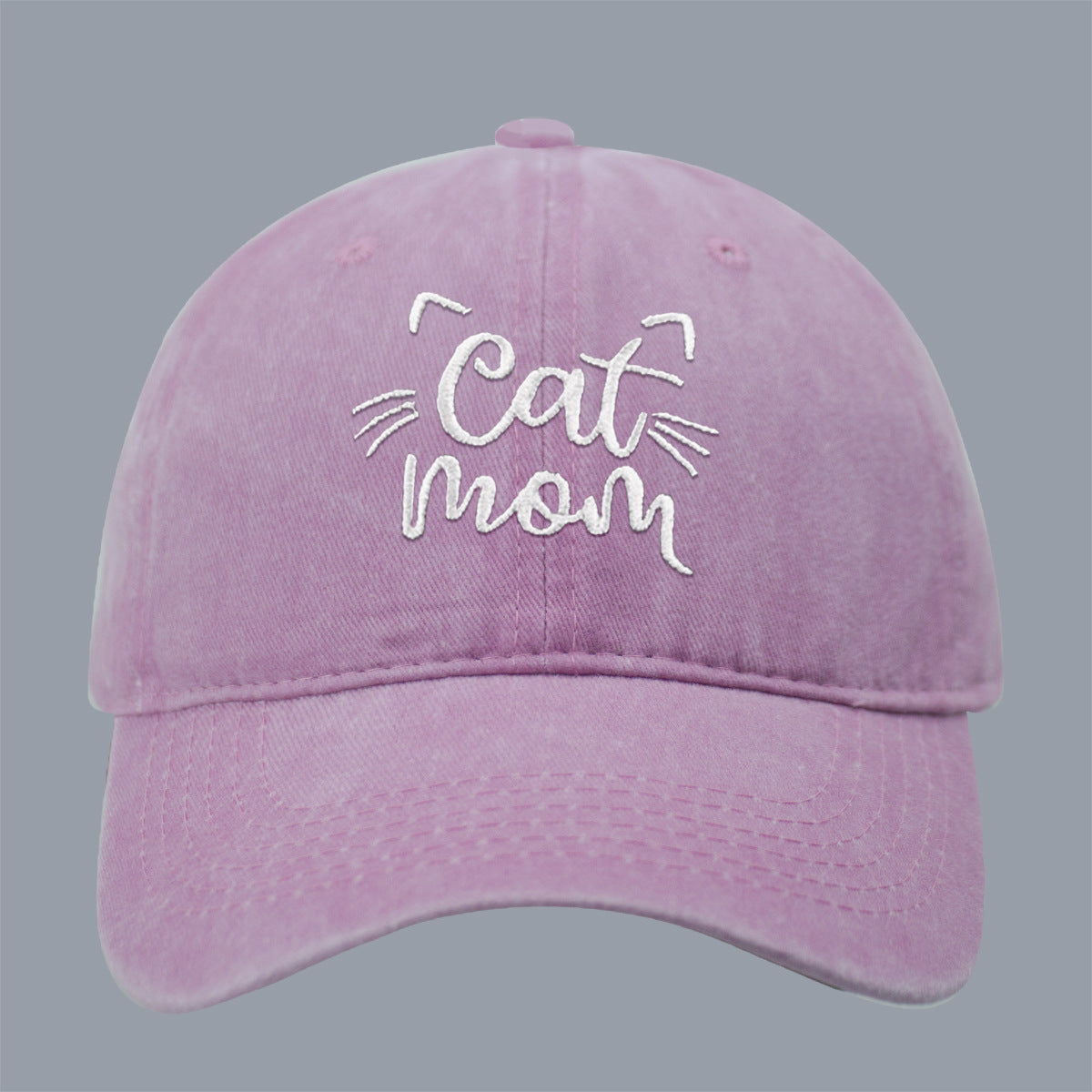 Wholesale New Men's and Women's Letter CAT MOM Embroidered Washed Baseball Cap Outdoor Sports Washed Cotton Sunshade Cap Tide