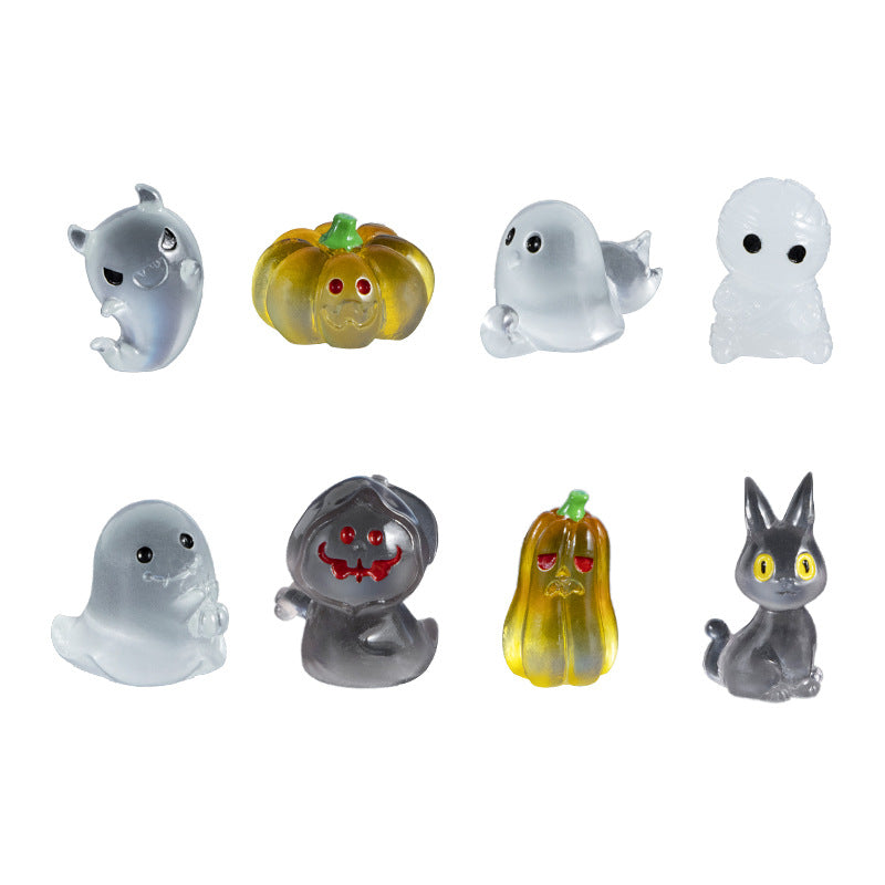 Wholesale Resin  Luminous Ghost Pumpkin Desktop Figurine Decoration for Gift Resale