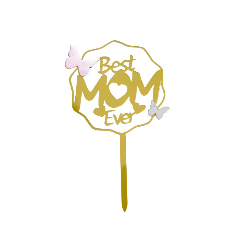 Wholesale10PCS/PACK Mother's Day Fantasy Butterfly Acrylic Cake Decoration