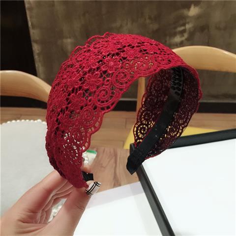 Wholesale Korean style sweet and fresh wide-brimmed fabric lace headband