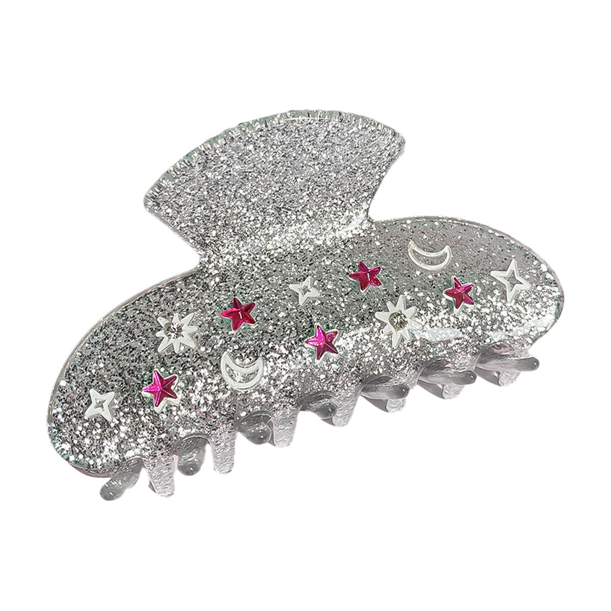 Wholesale Diamond-embedded star moon clip back head updo shark clip light luxury texture Valentine's Day hairpin