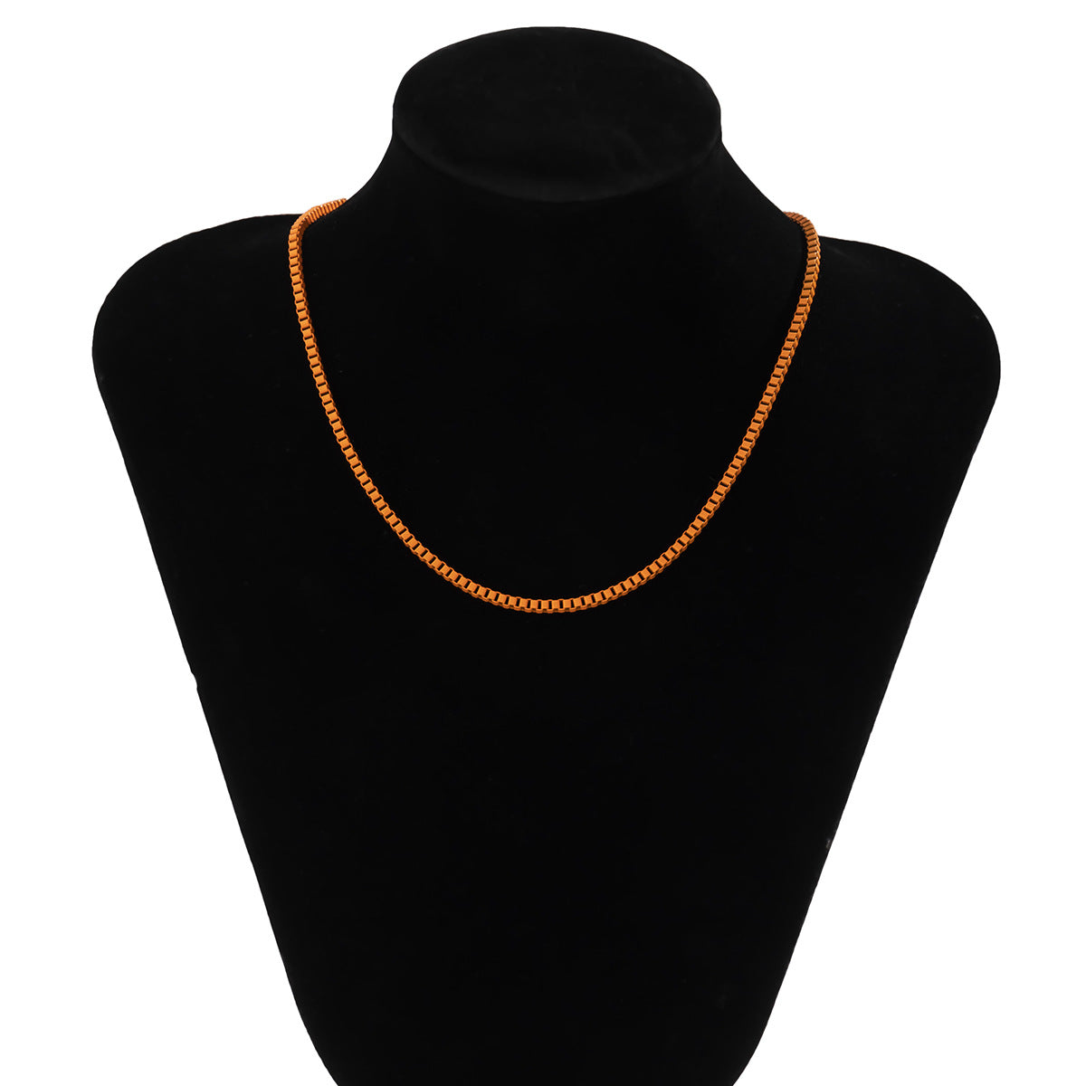 Wholesale Hollow Single Layer Color Spray Painted Large Box Chain Bracelet Necklaces Set