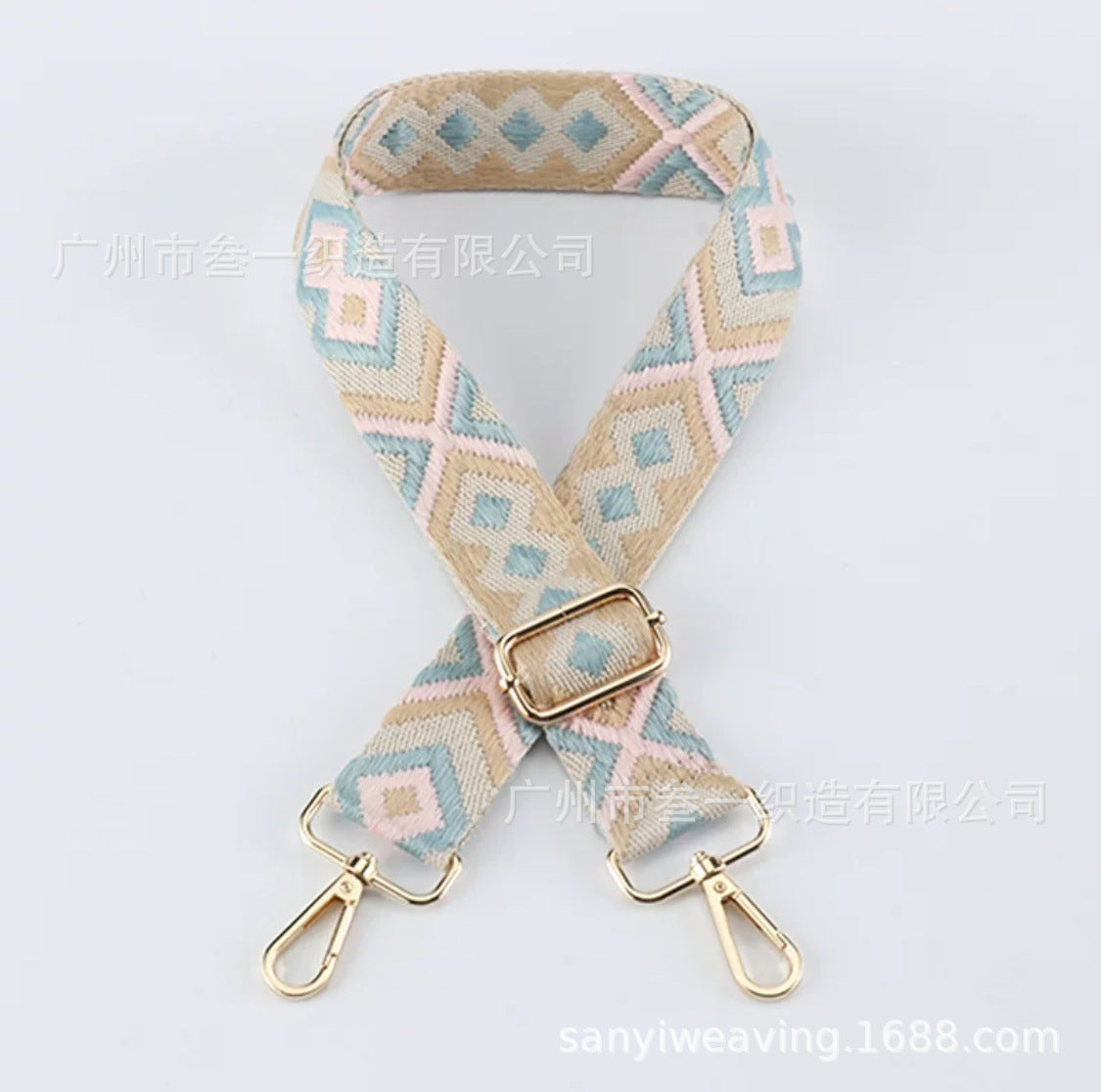 Wholesale All-match Ethnic Style 3.8cm Diamond Jacquard Adjustable Lengthened Retro Style Bag Strap