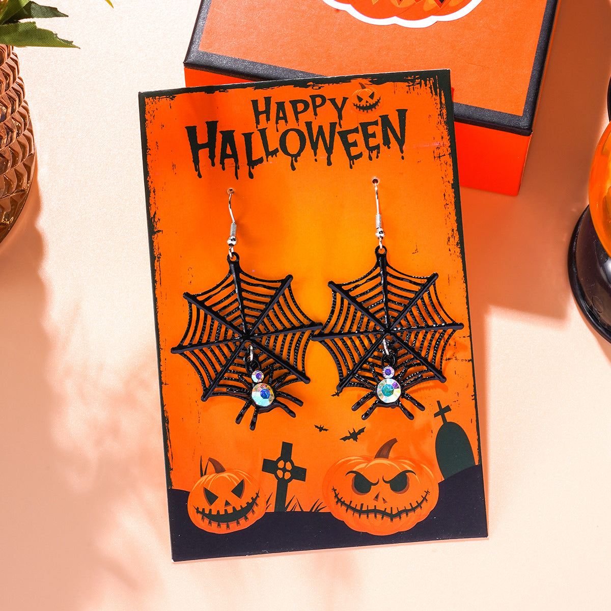 Wholesale Halloween Series Funny Cartoon Bat Ghost Pumpkin Earrings