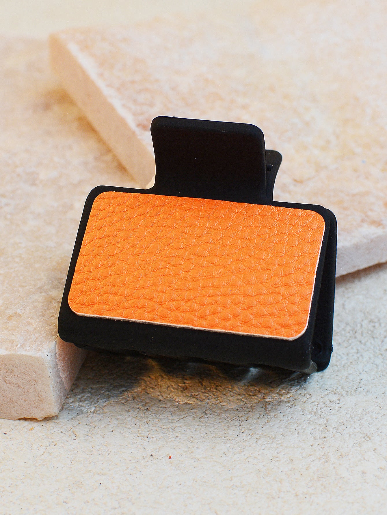 Wholesale Solid Color PU Leather Hairpin Shark Clip