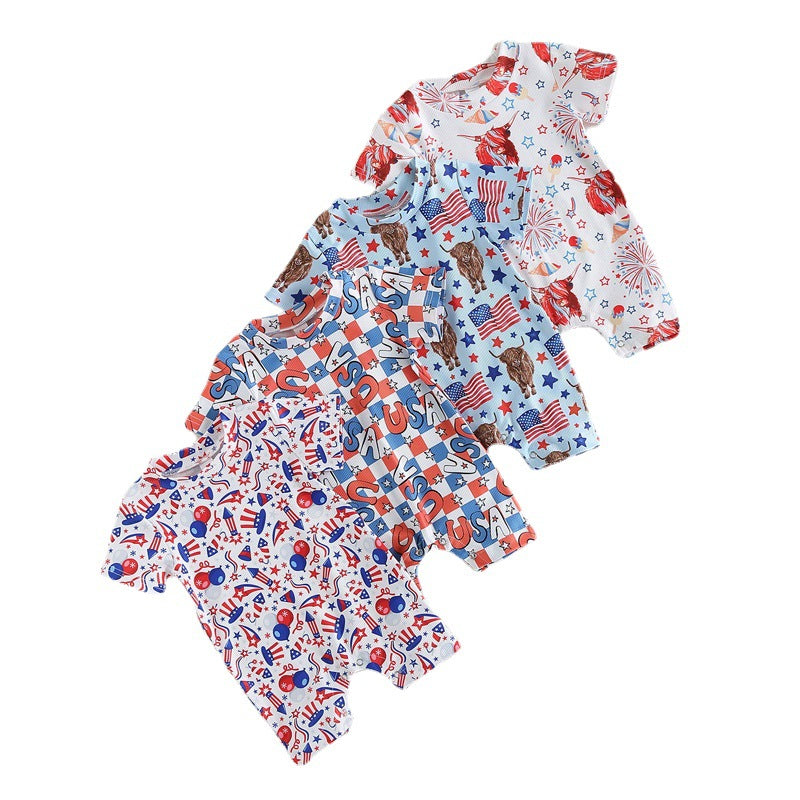 Wholesale Cotton Children's Independence Day Jumpsuit