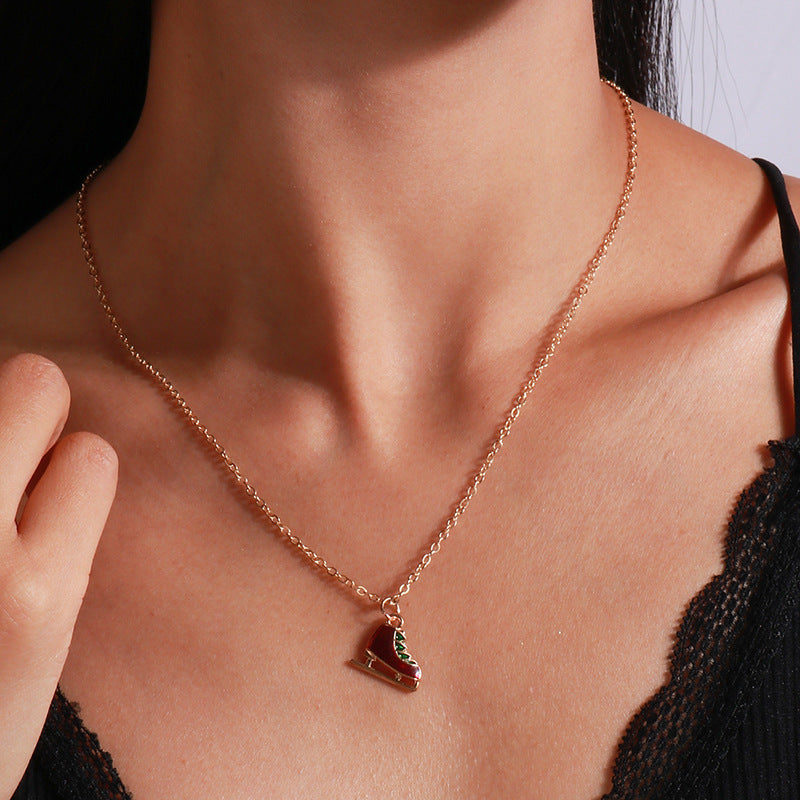 Wholesale Christmas Elk Cane Santa Claus Christmas Tree Necklace Set