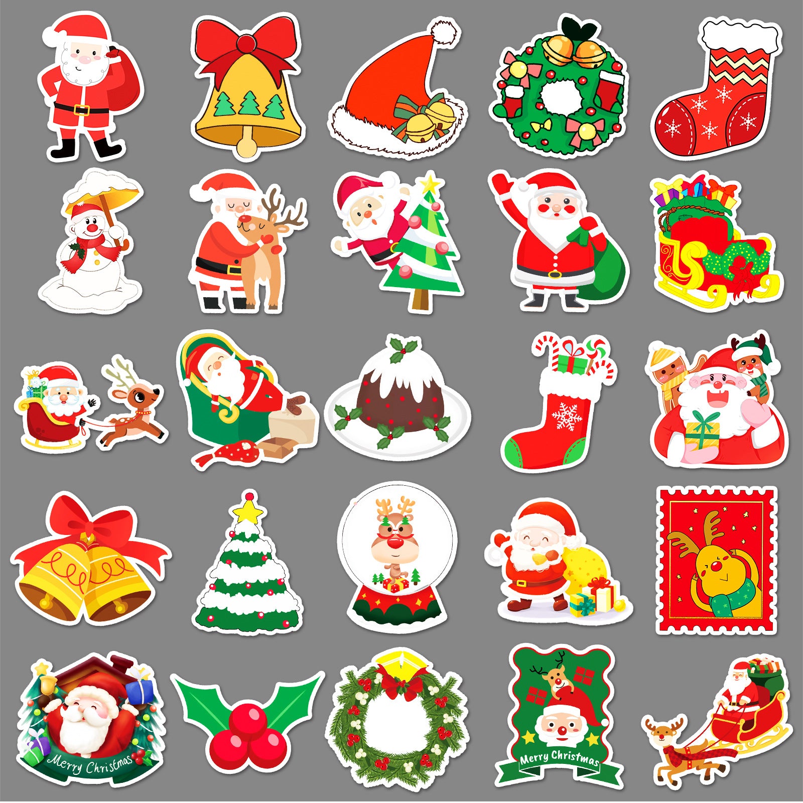 Wholesale 50pcs/ pack Christmas graffiti personality  cartoon holiday sticker waterproof