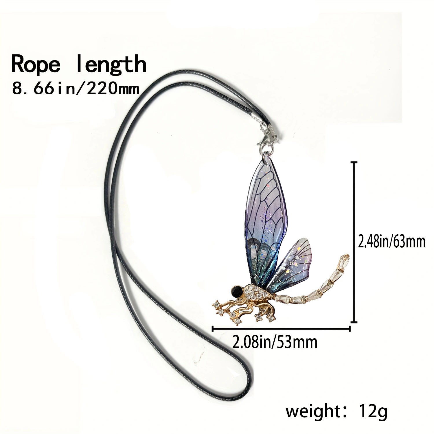 Wholesale transparent wings metal dragonfly car decoration pendant