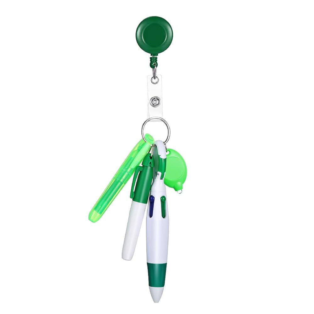 Wholesale Nurse Pen Set with Light Retractable Badge Reel Keychain