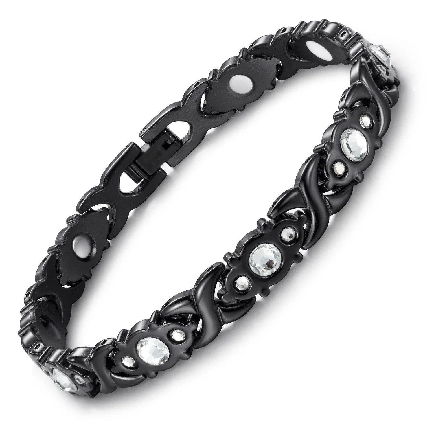Wholesale Detachable Cross Magnet and Ornaments Diamond Magnet Women' s Metal Bracelet