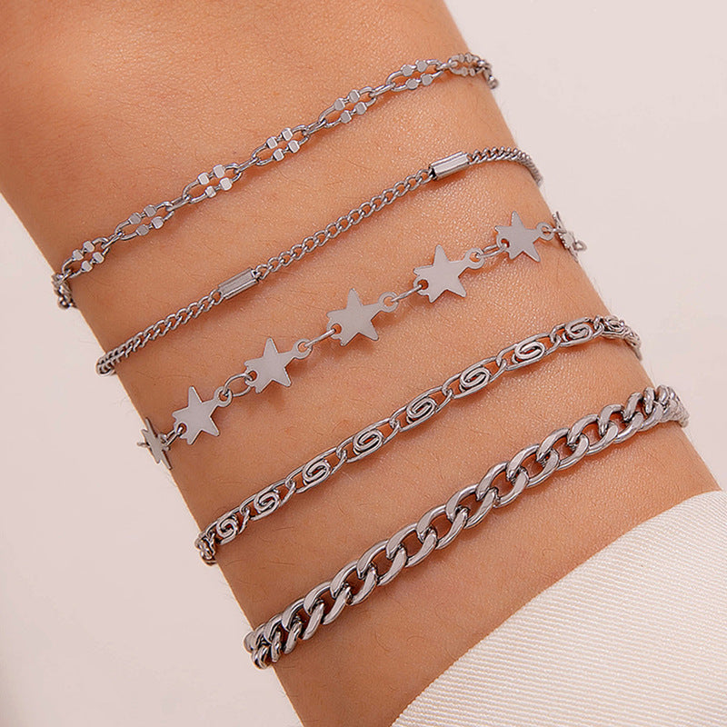 Wholesale Star Chain Five Layer Bracelet Set