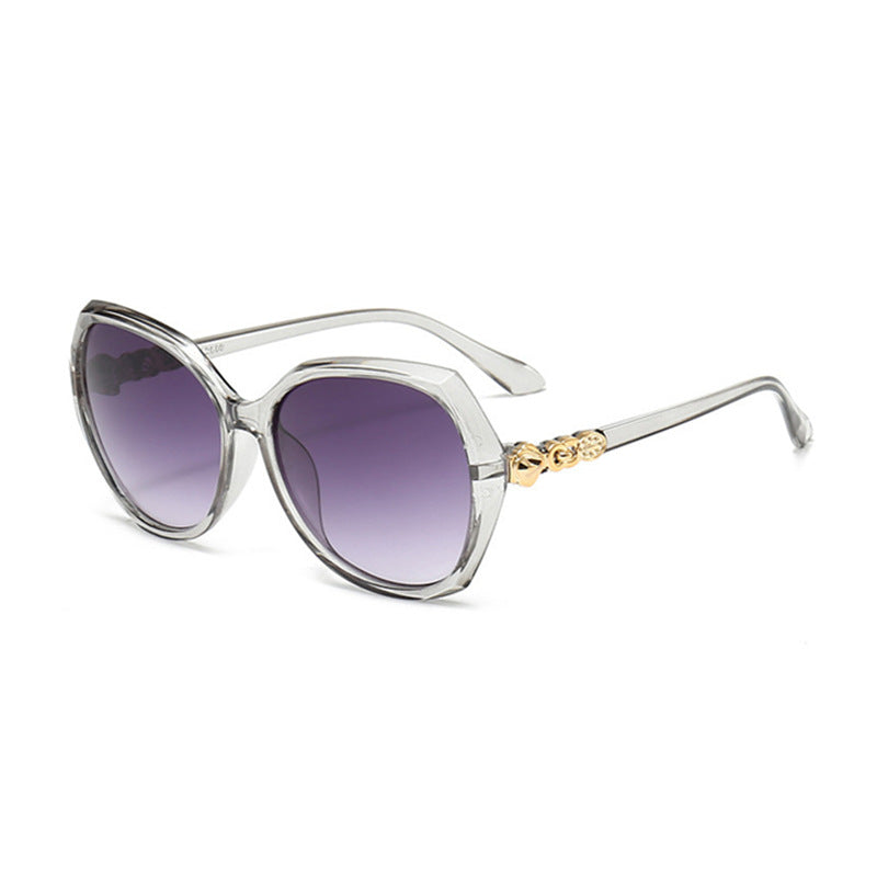 Wholesale Round face large frame sun glasses outdoor driving sunglasses