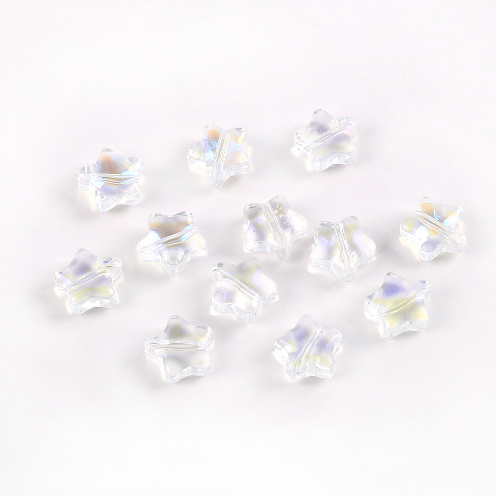 Wholesale 20pcs Color-Plated Five-Pointed Star Glass Handmade DIY Acrylic Beads