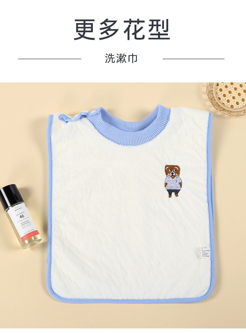 Wholesale Coral fleece children's wash towel face brushing waterproof bib baby children's face bib multifunctional saliva towel