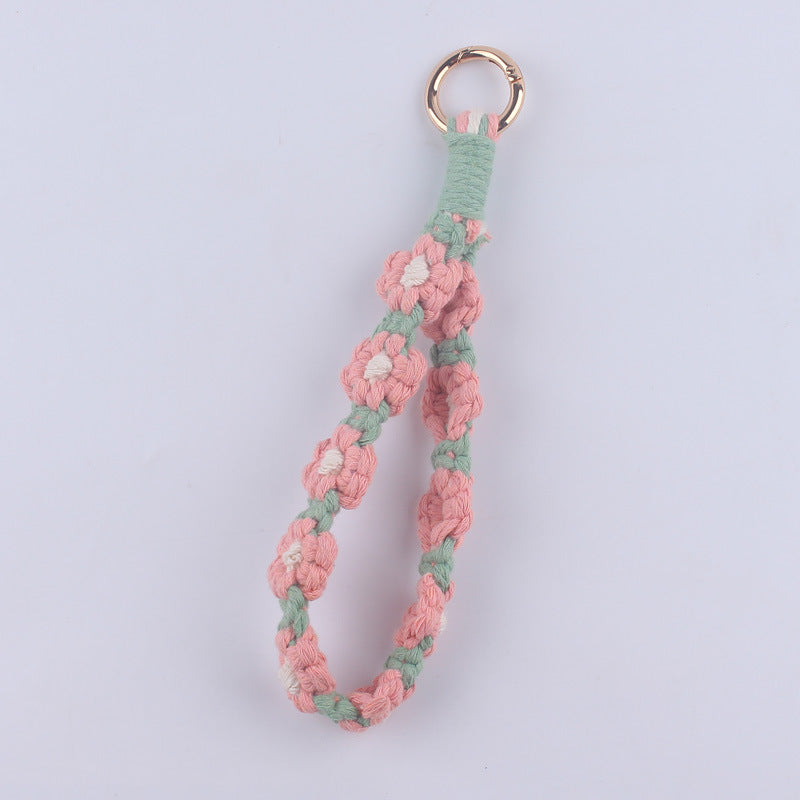 Wholesale Cotton Rope Daisy Pattern Keychains