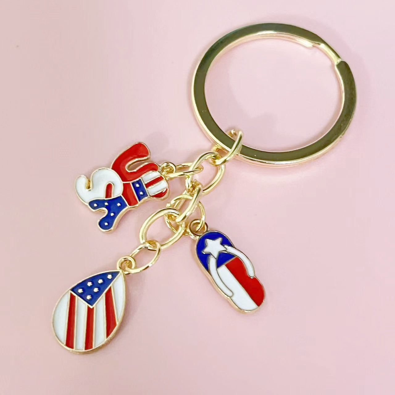 Wholesale Metal Independence Day Keychains