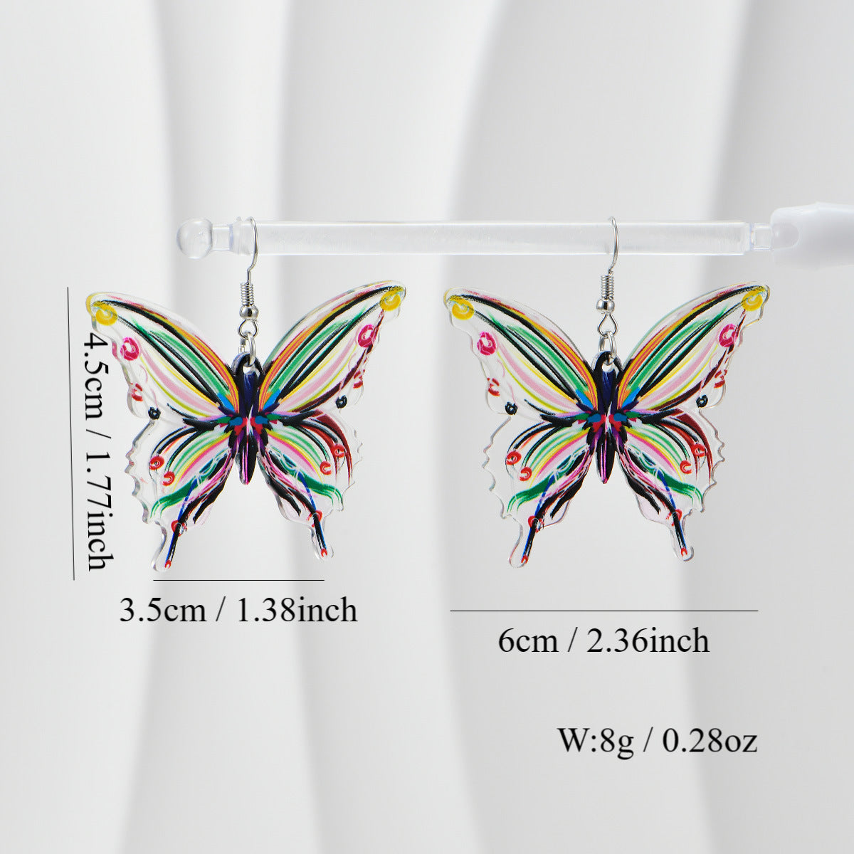 Wholesale Independence Day Butterfly Double sided Printed Acrylic Earrings