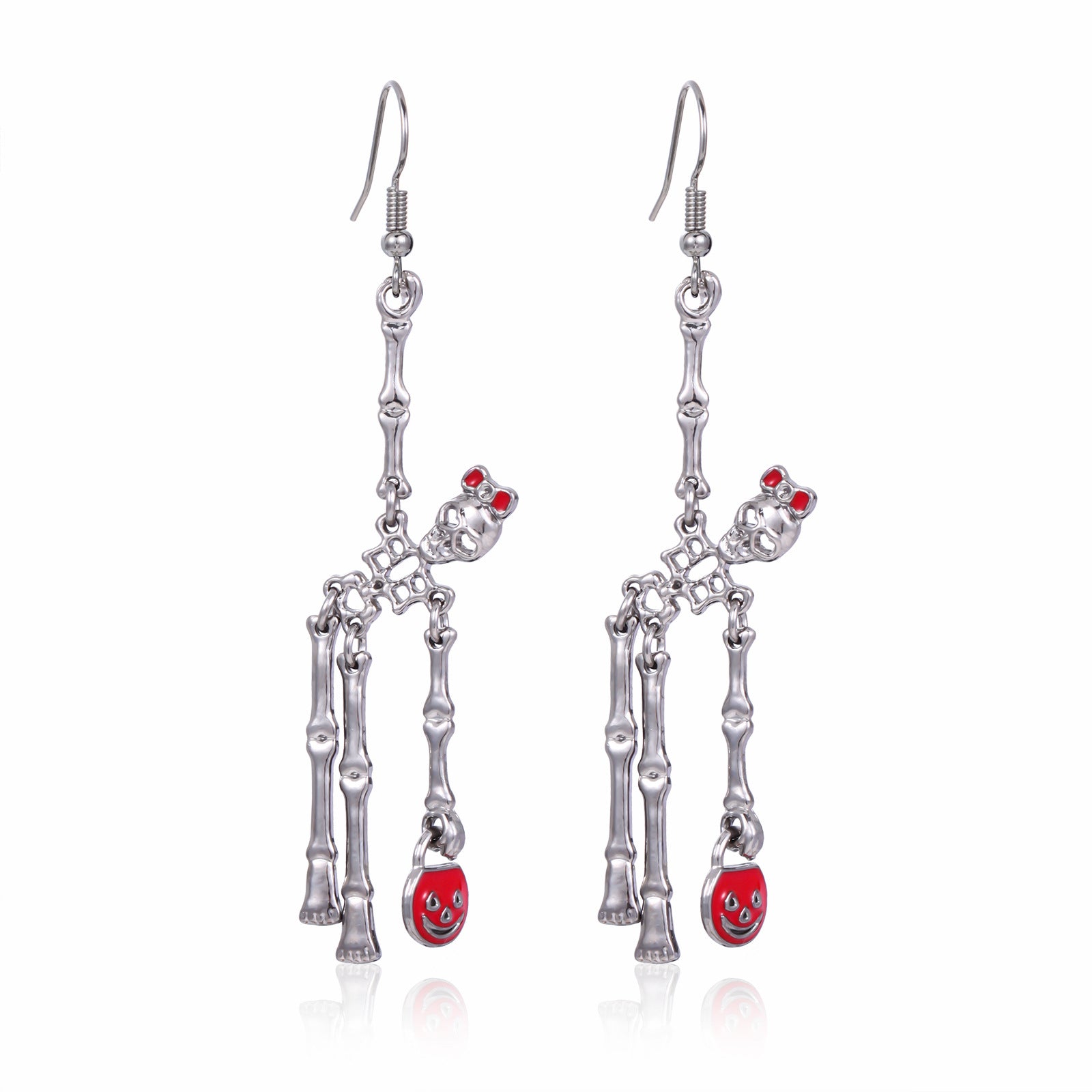 Wholesale  Skull Pumpkin Earrings Silver Tone Zinc Alloy Rhinestone Jewelry Party Wear For Women