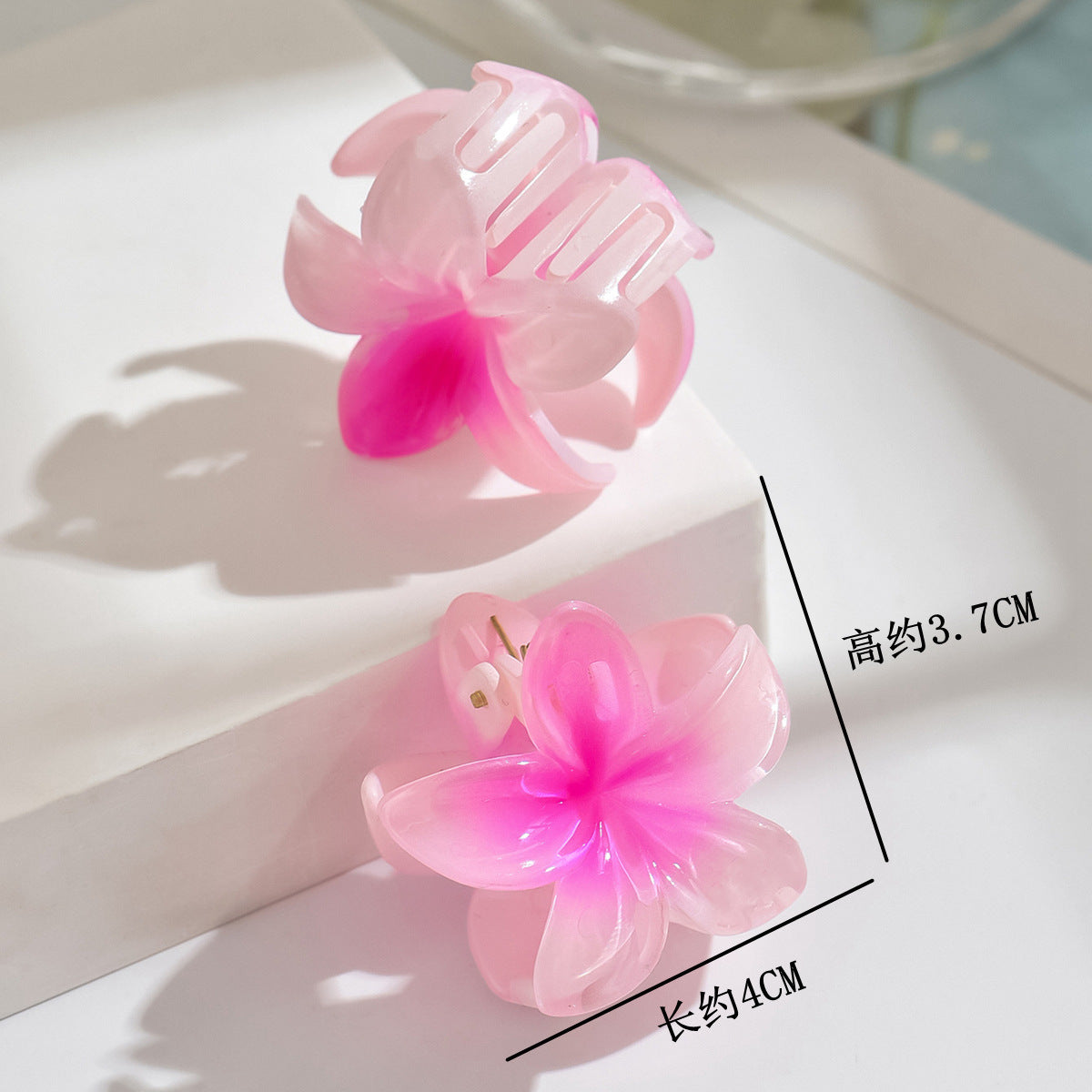 Wholesale Colorful Acrylic Egg Flower Women's Head DIY Shark Clip Hairpin Jewelry