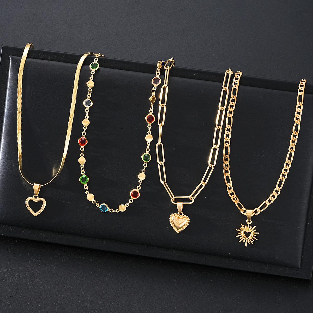 Wholesale  Snake Bone Chain Peach Heart long necklace