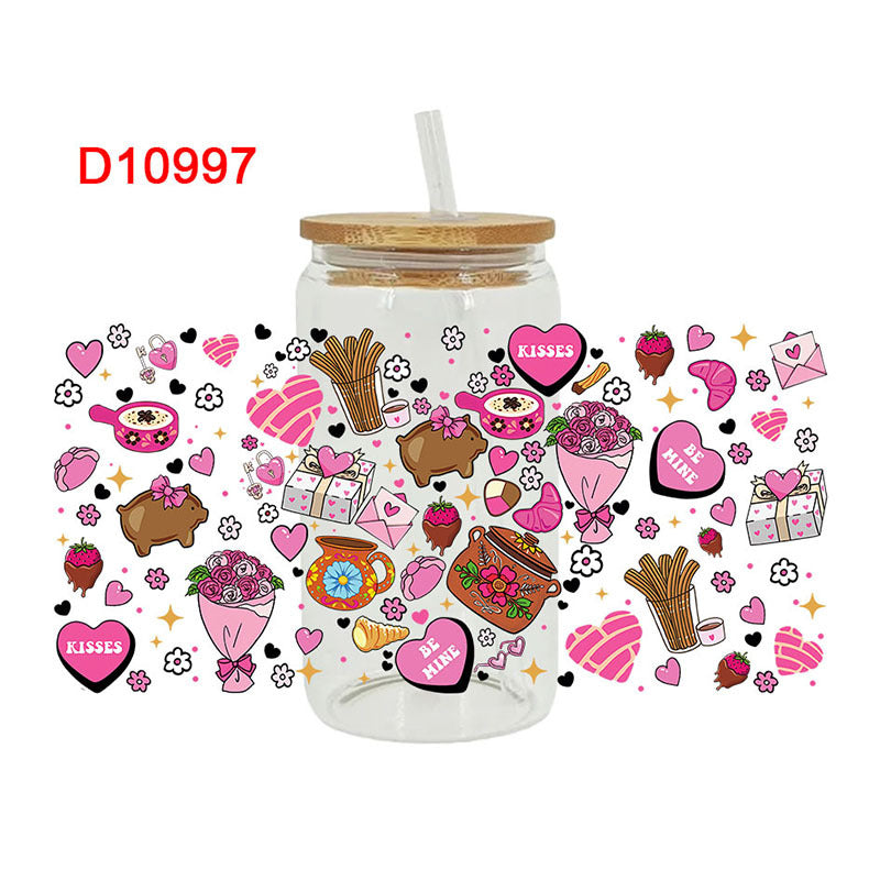 Wholesale Valentine's Day Dessert Series  16oz Cup UV DTF Wraps