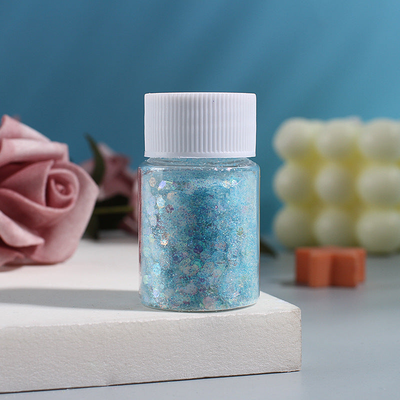 Wholesale Crushed Ice Glitter Nail Art Mixed Glitter Powder 10g Bottle DIY Crystal Dropper Filling
