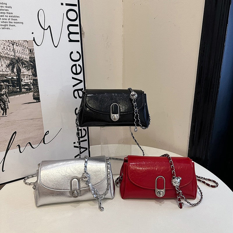 Wholesale Simple Chain Shiny Shoulder Crossbody Small Square Bag