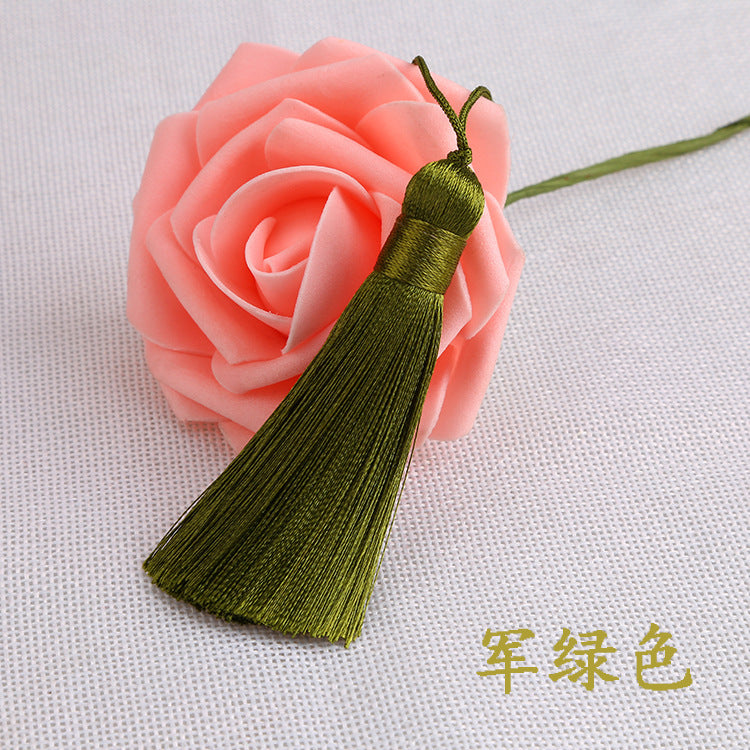 Wholesale 8CM Short Fat Vertical Ice Silk Small Tassel Hanging Ear Pendant