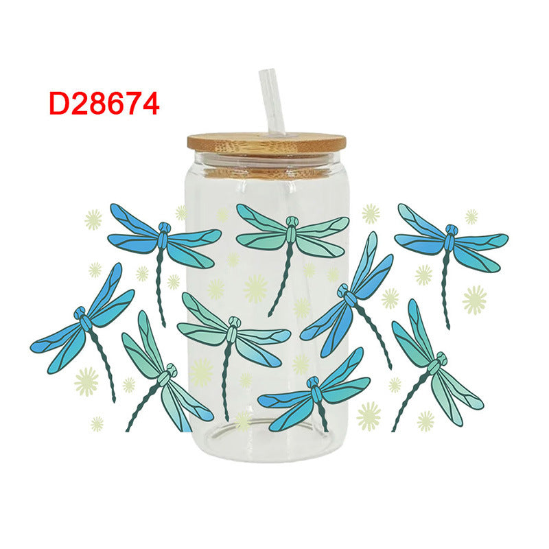 Wholesale Colorful Cartoon Little Bird Ladybug 16oz Cup UV DTF Wraps
