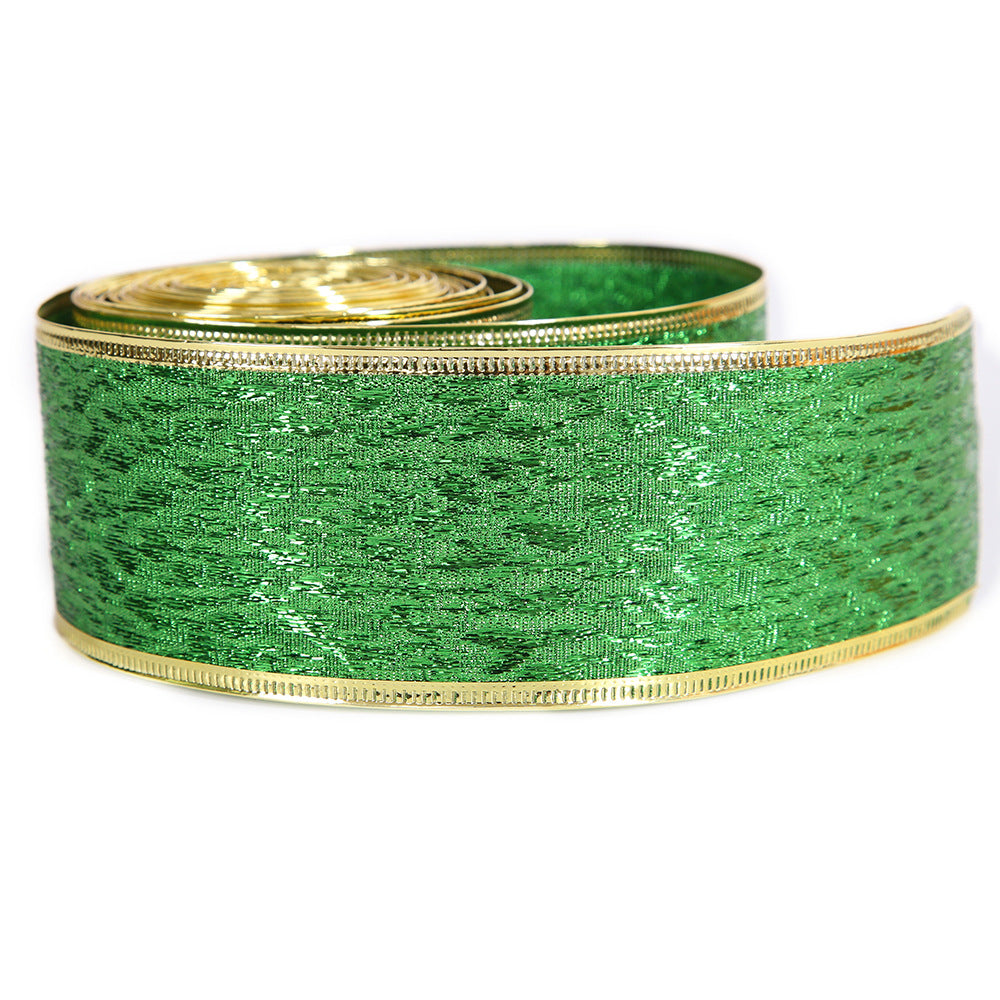 Wholesale St. Patrick's Day Decoration 5cm Green Gold Border Cloth Ribbon