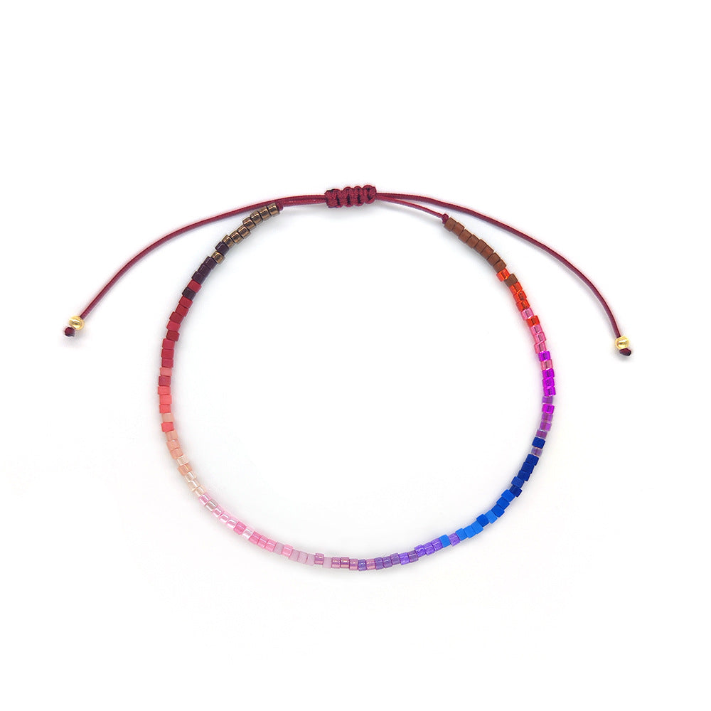 Wholesale Rice Bead Gradient Color Miyuki Bracelet